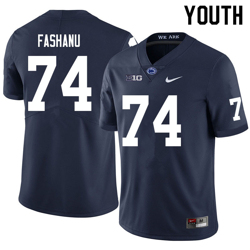 NCAA Nike Youth Penn State Nittany Lions Olu Fashanu #74 College Football Authentic Navy Stitched Jersey CXA1098LC